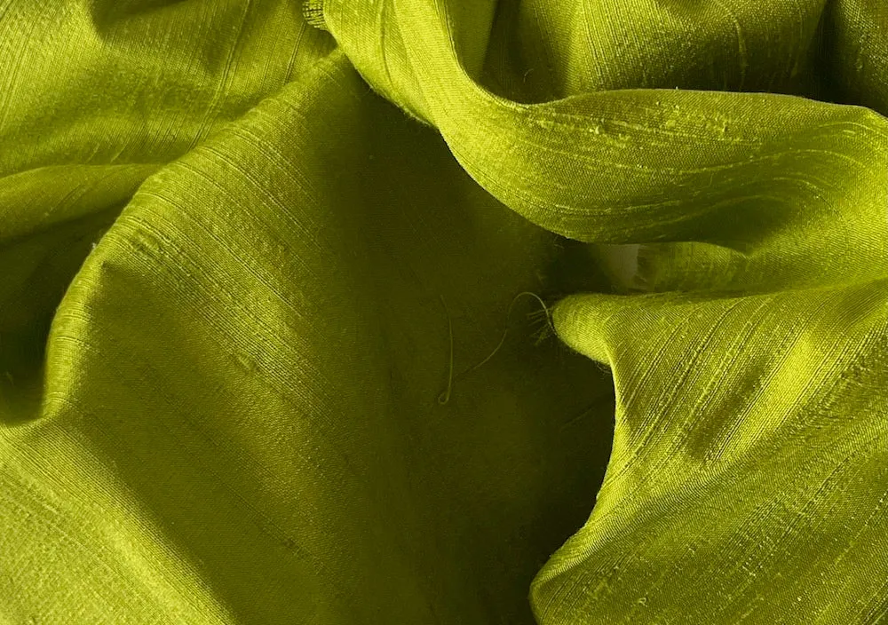 Acid Chartreuse Silk Dupioni (Made in India)