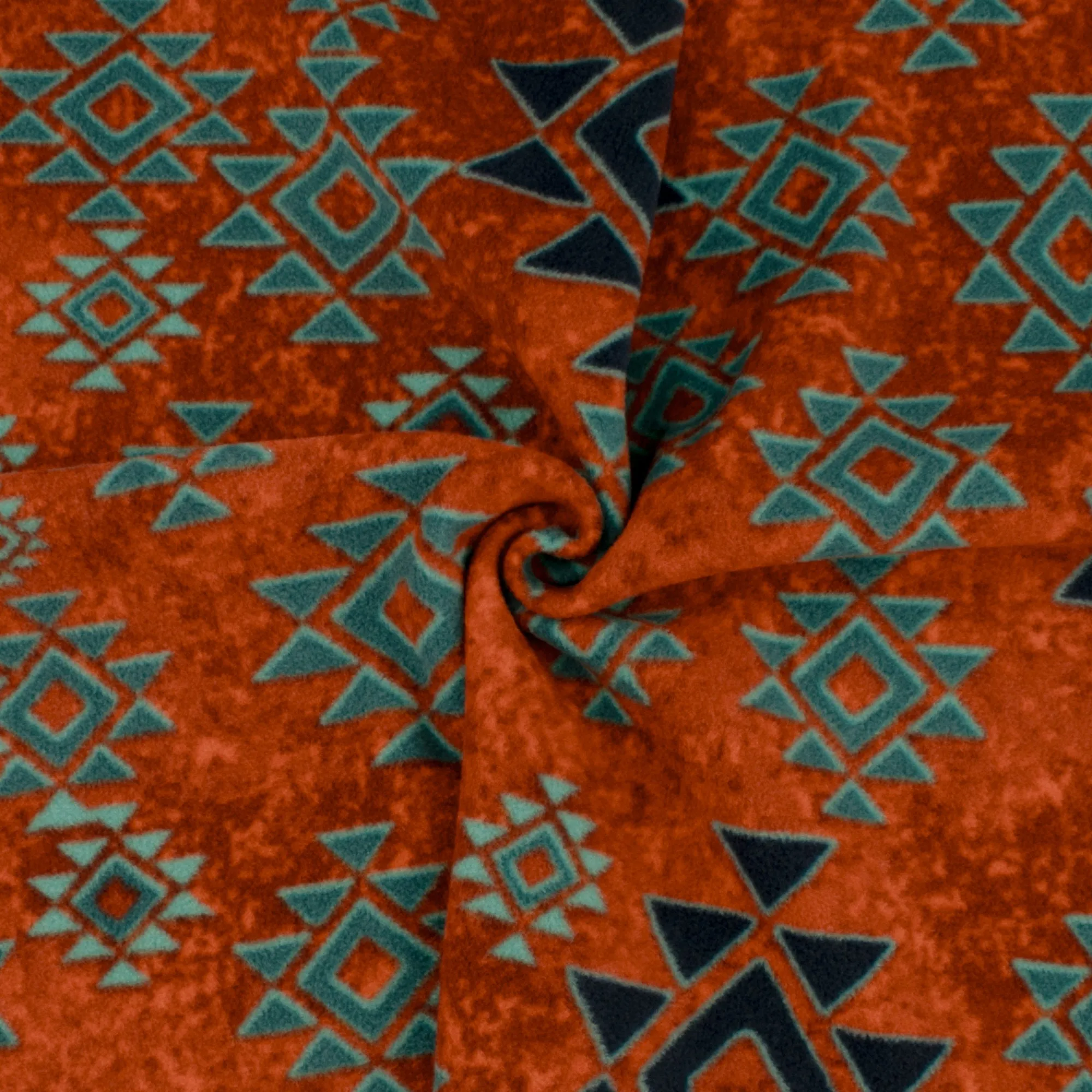 Anti Pill Fleece Print - MONTANA - 008 - Rust