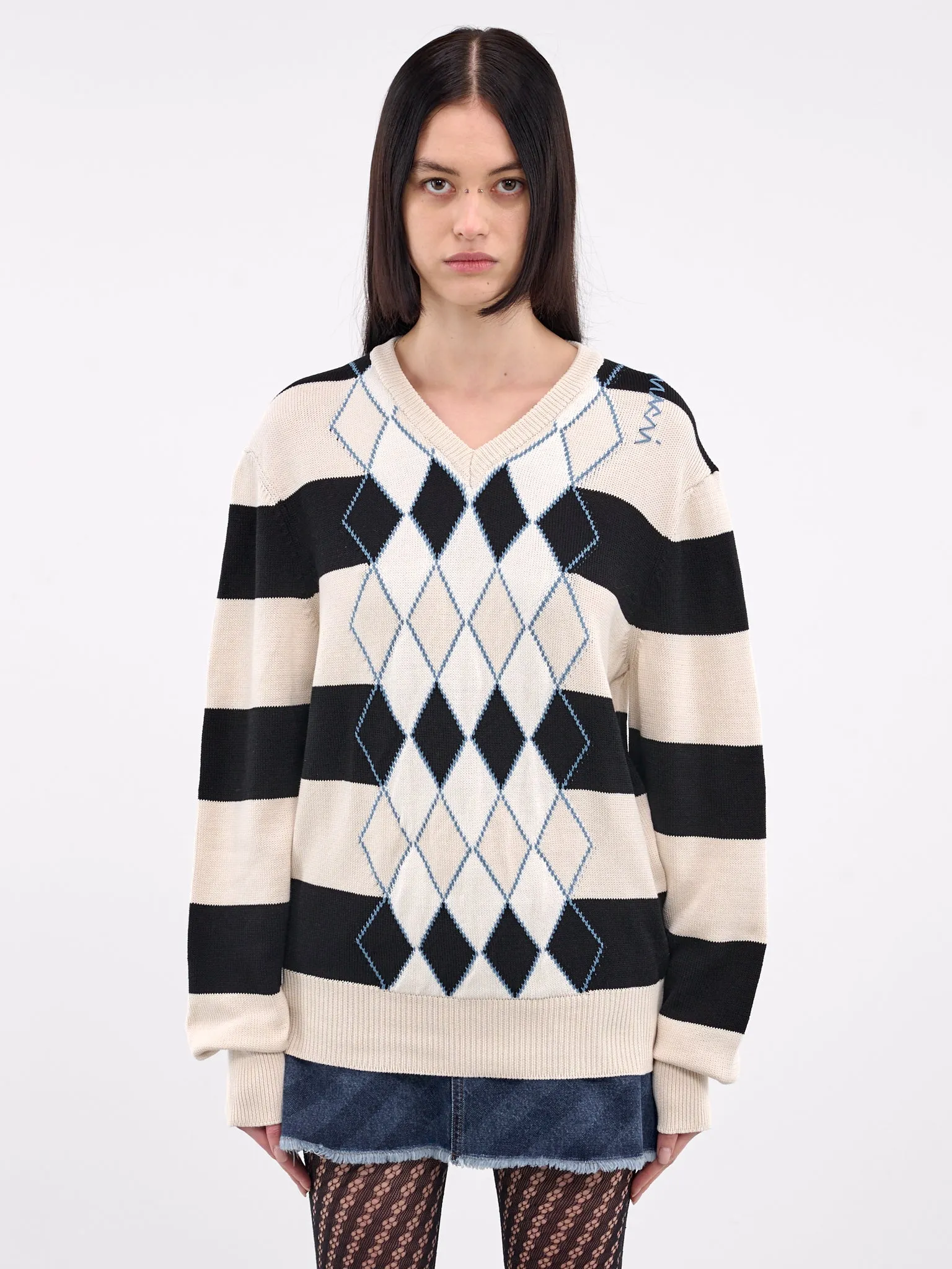 Argyle Jumper (CVMD0151Q0-UFC657-BLACK)