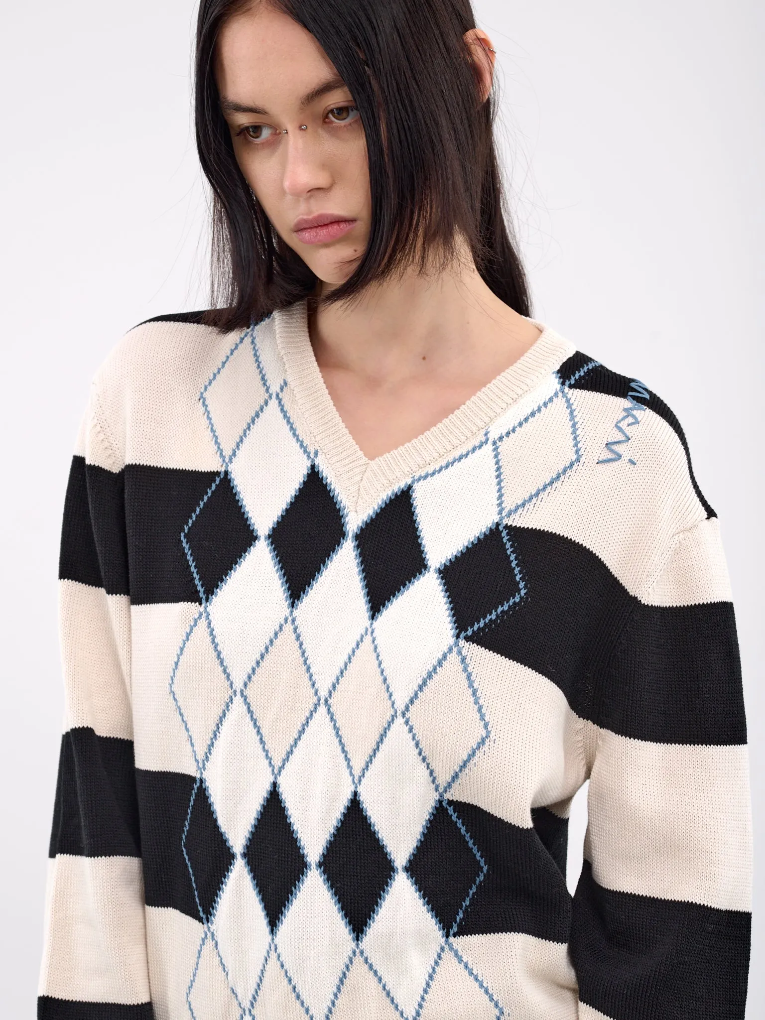 Argyle Jumper (CVMD0151Q0-UFC657-BLACK)