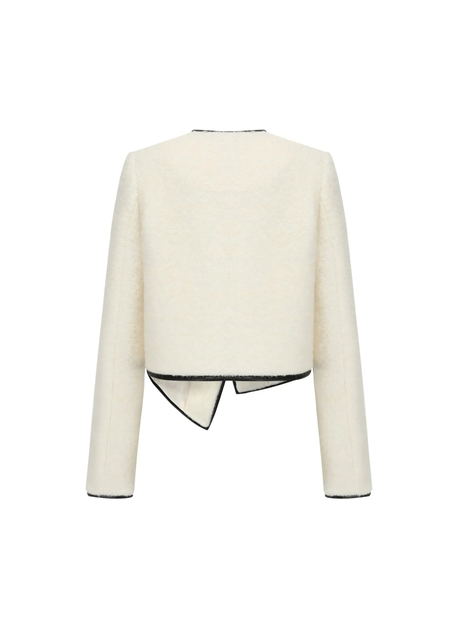 Asymmetrical Lambswool Jacket in White