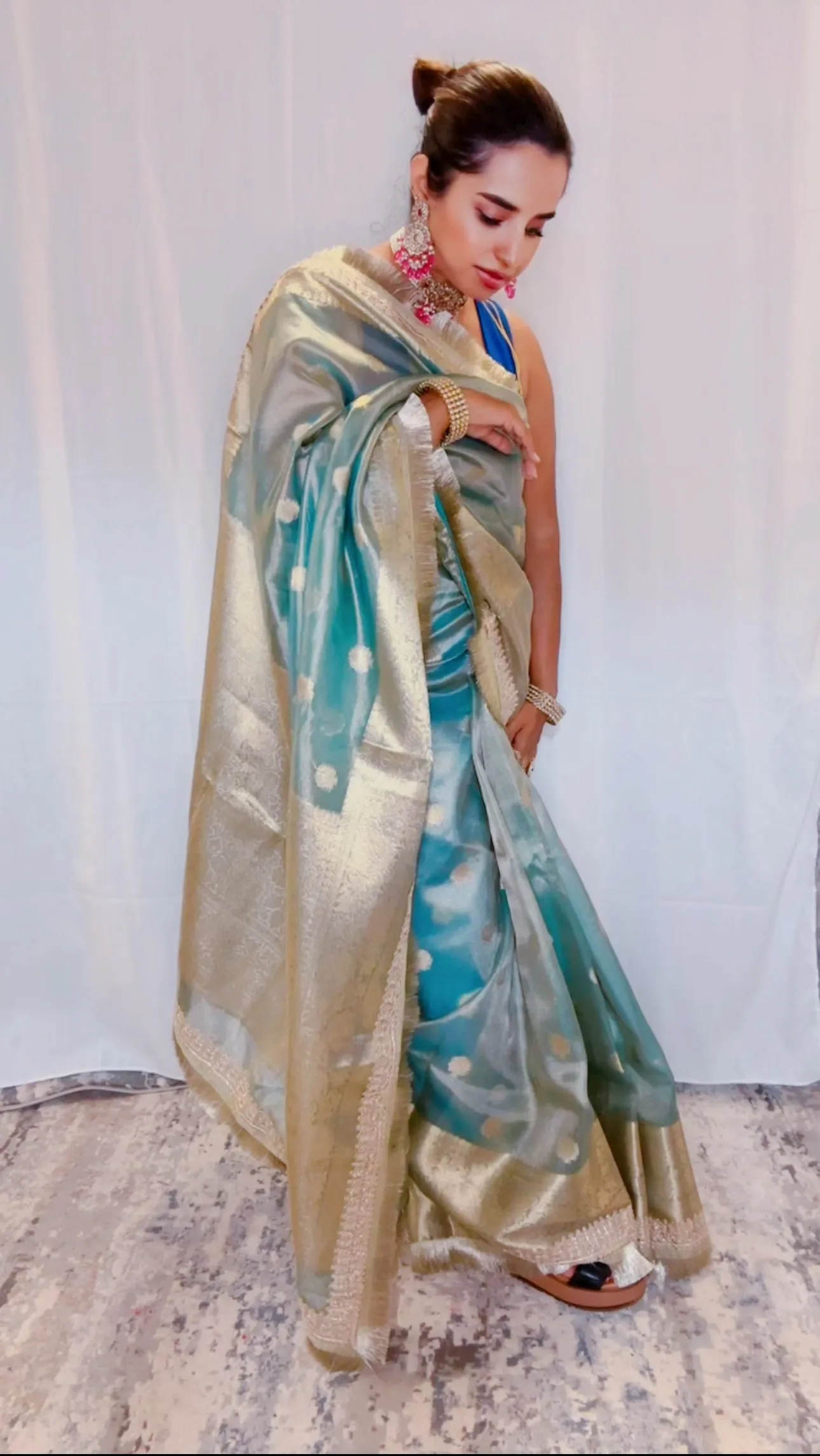 Banarasi Tissue Silk Saree with Gotta Patti