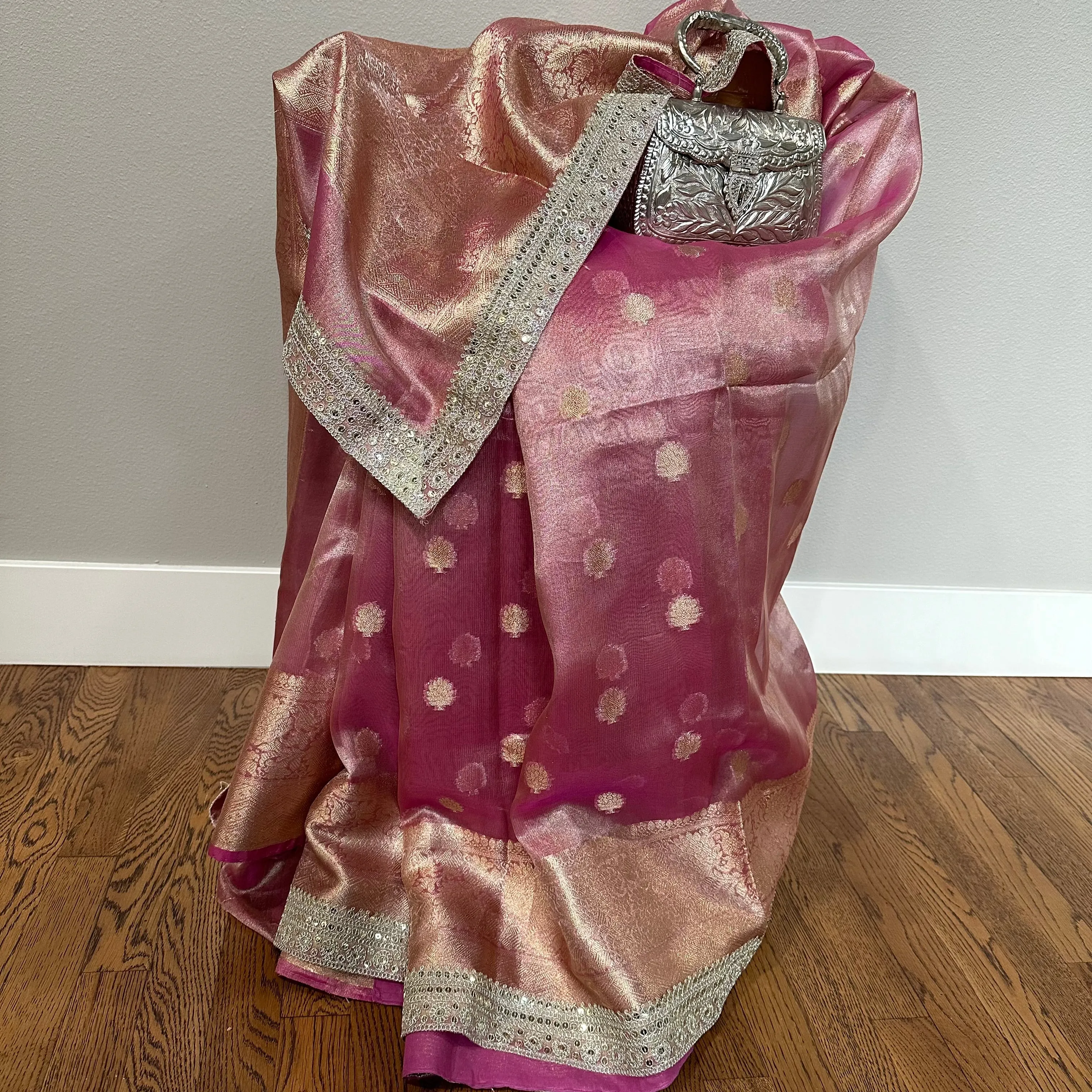 Banarasi Tissue Silk Saree with Gotta Patti