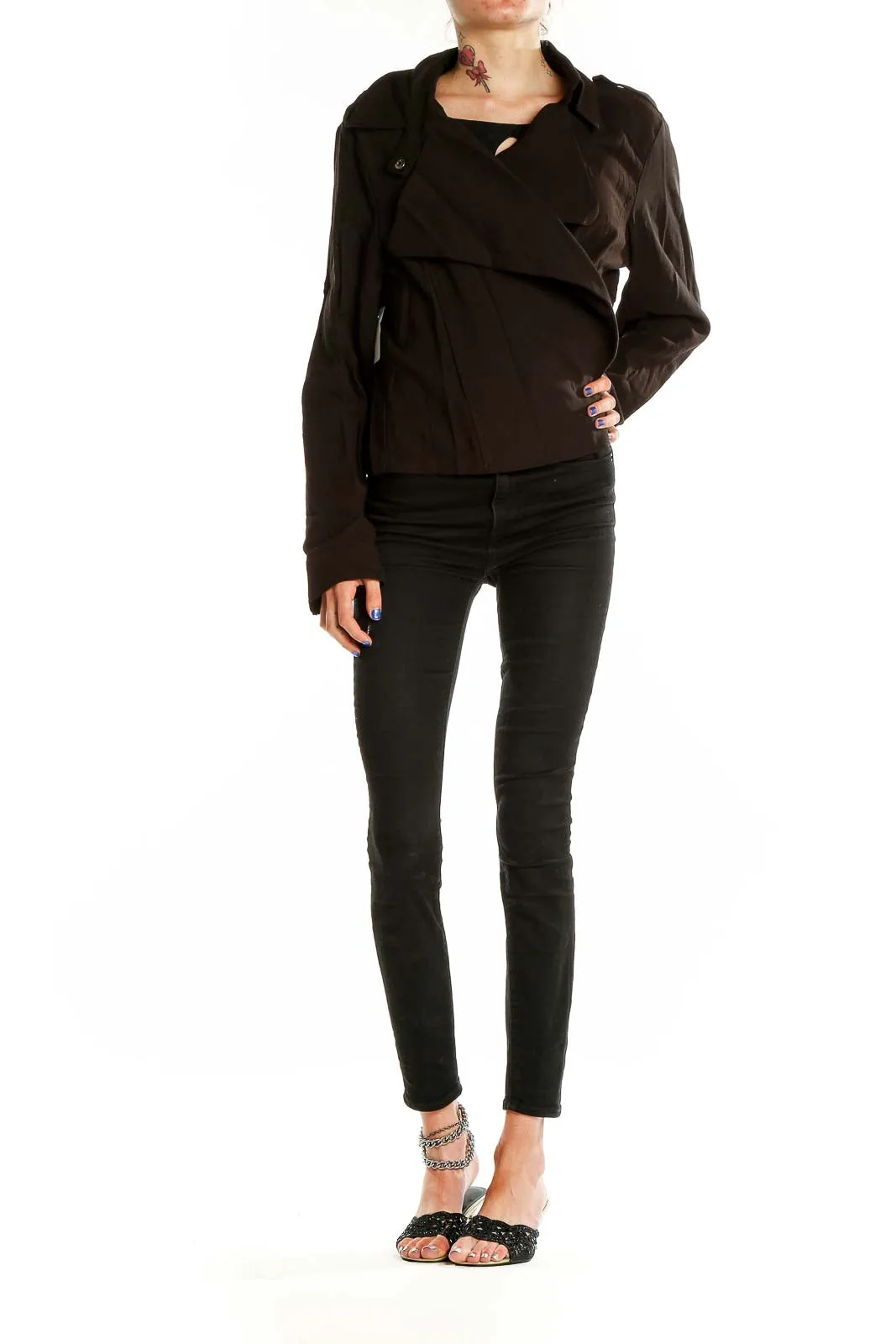 Black Asymmetrical Zip-Up Jacket