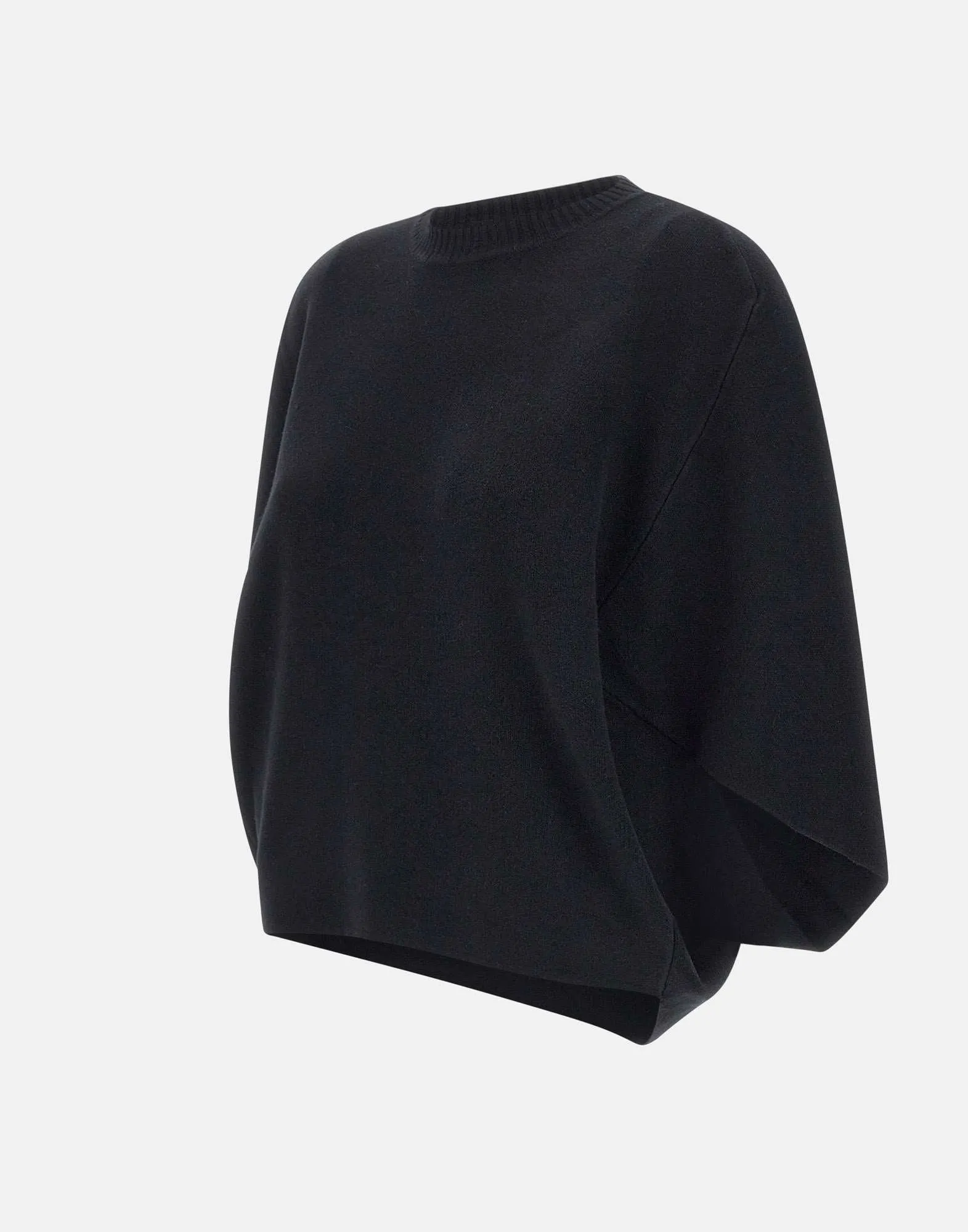 Black Viscose Angora Batwing Sweater