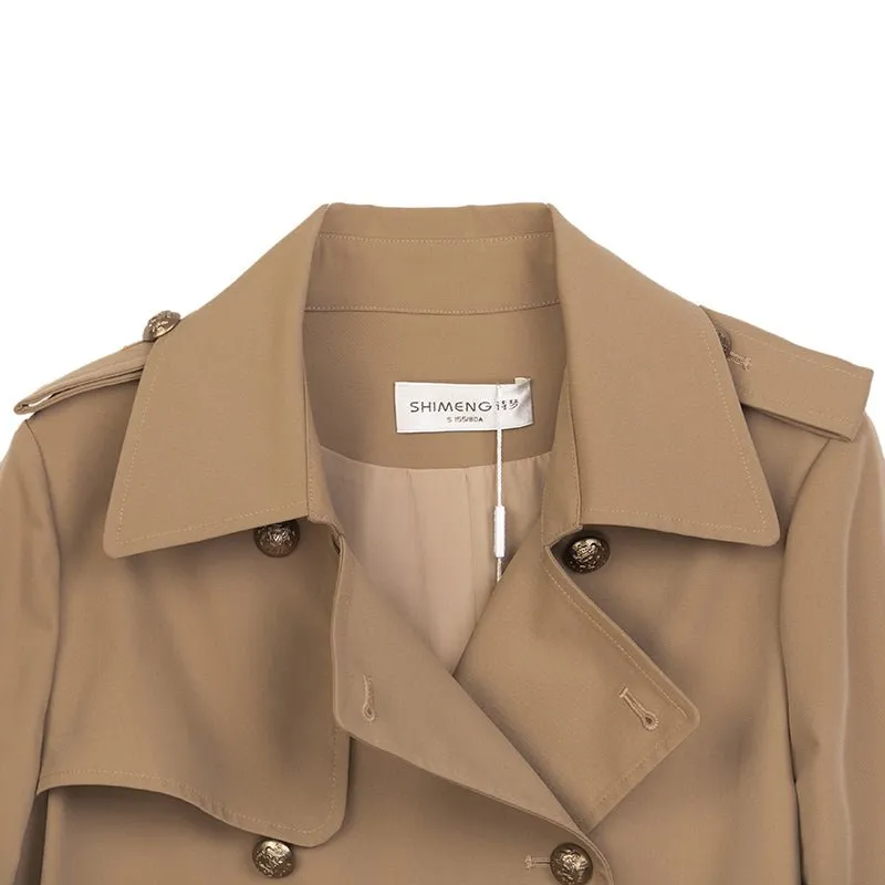 Camel Long Trench Coats With Belt