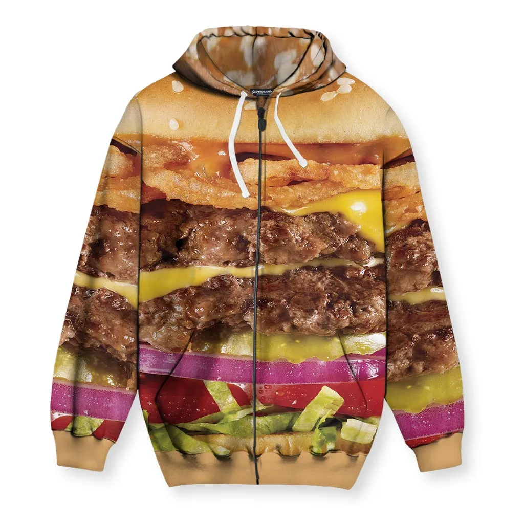 Cheeseburger Men's Zip-Up Hoodie