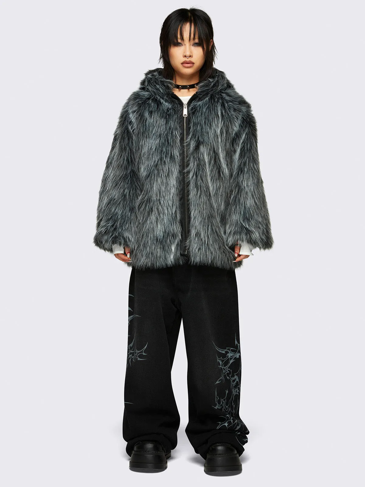 Chrome Faux Fur Jacket