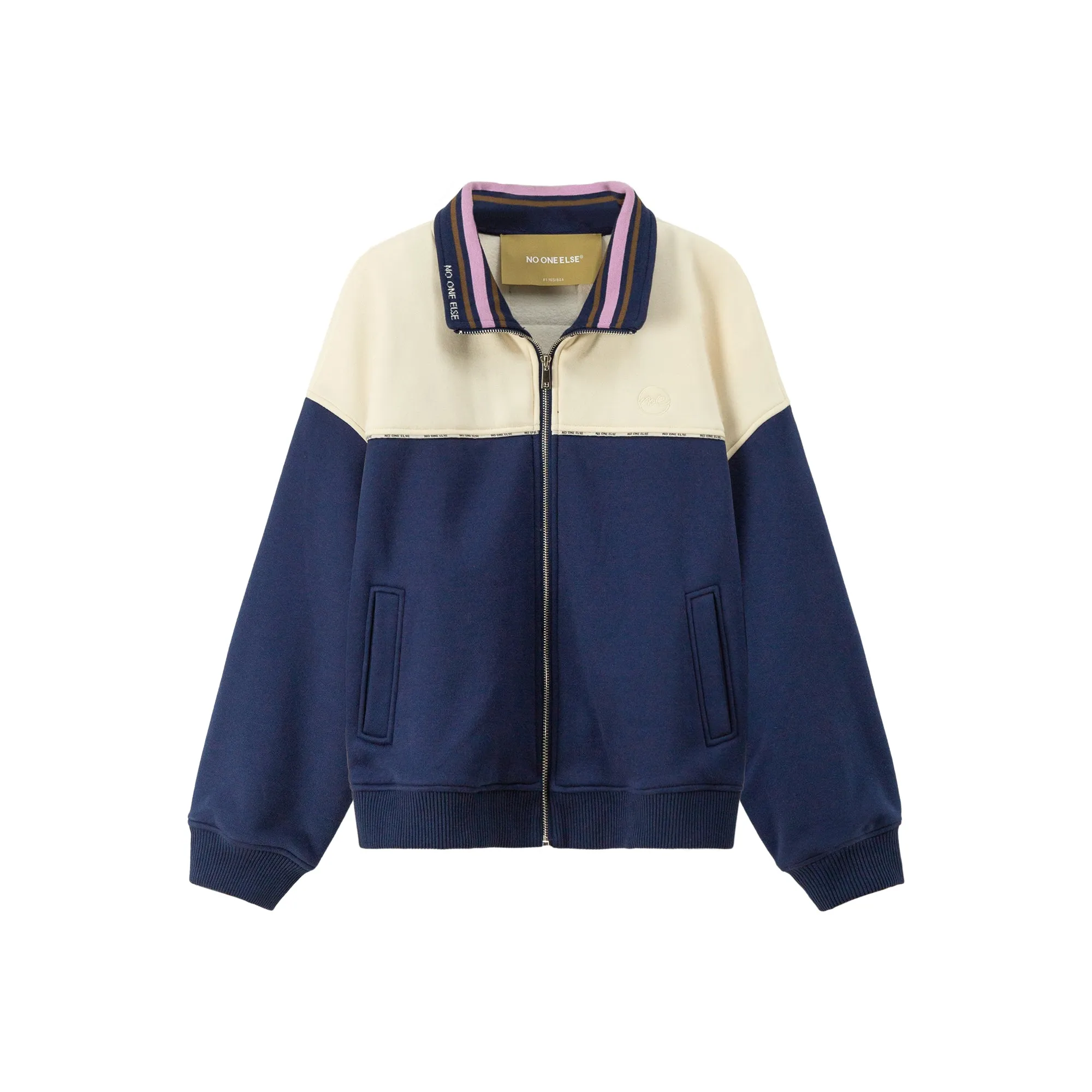 Color Matching Zip-Up Jacket