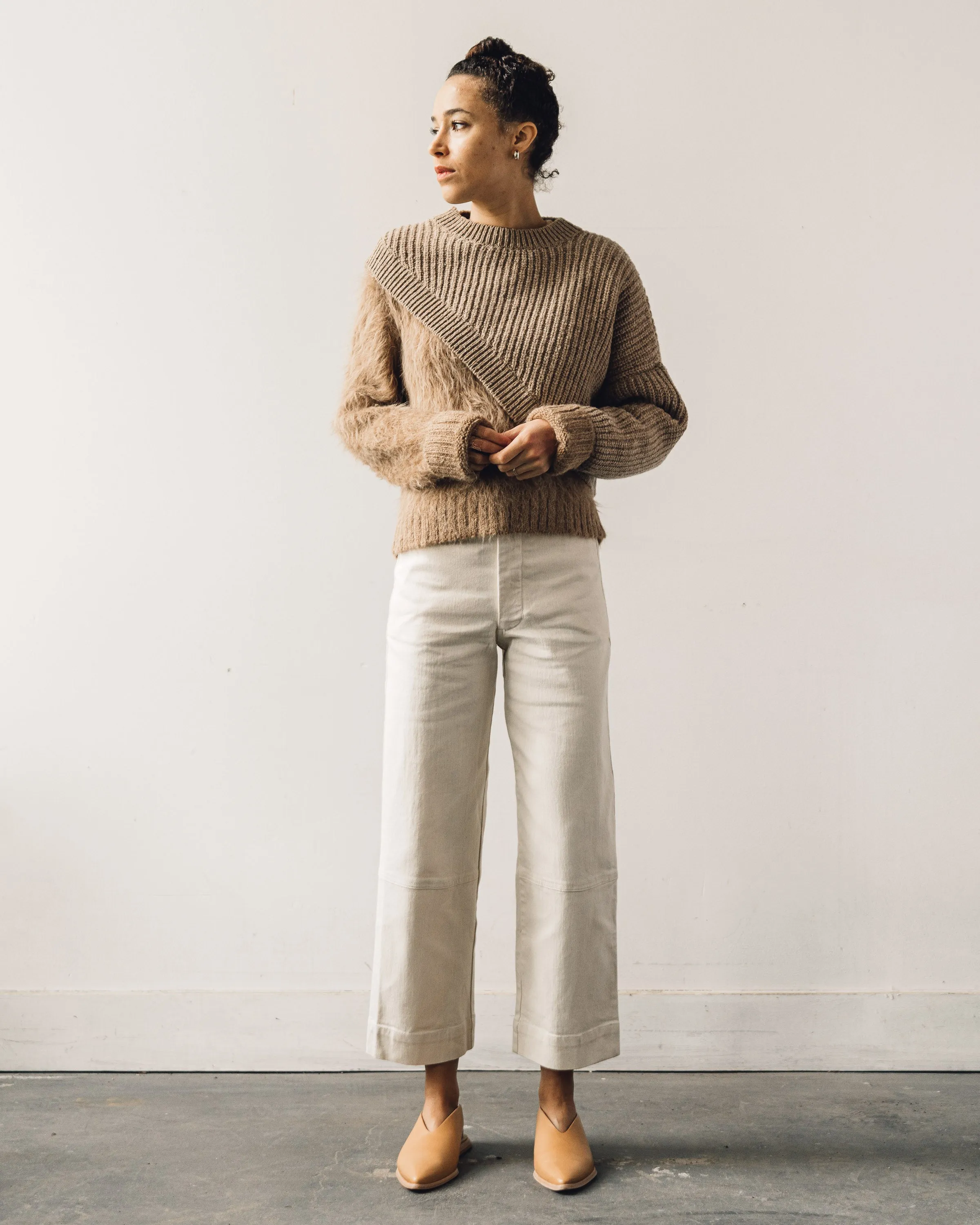 Cordera Soft Wool Asymmetric Sweater, Camel