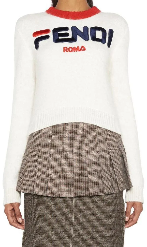 Cropped Logo Knitted Jumper