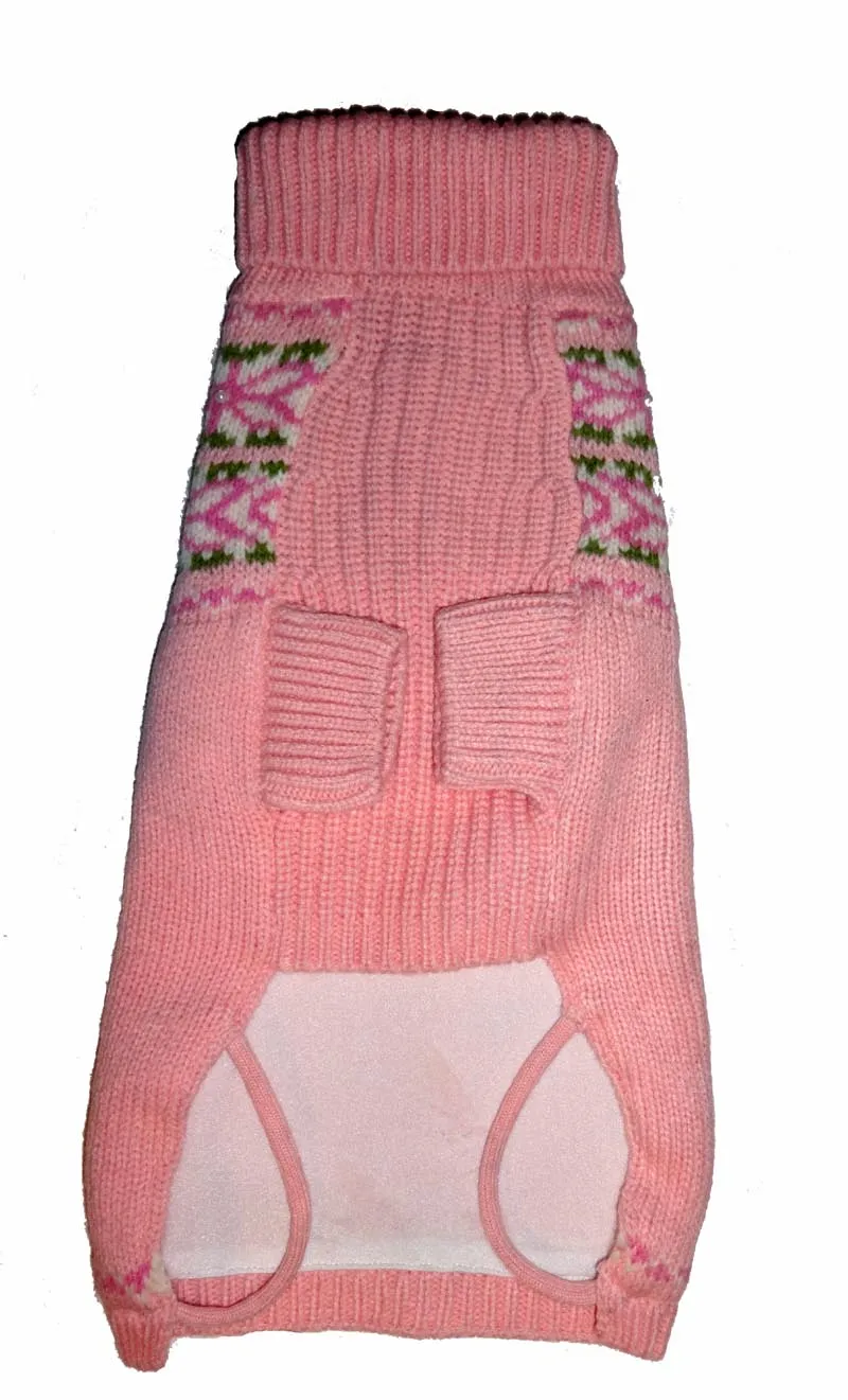 Dog Sweaters-Pink Fair Isle