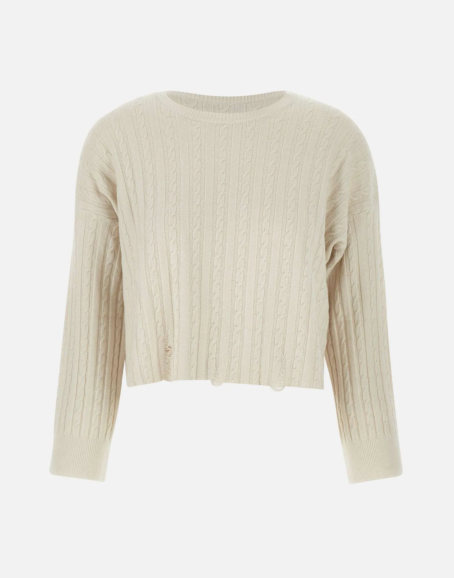 Ecrù Viscose Angora Sweater for Women