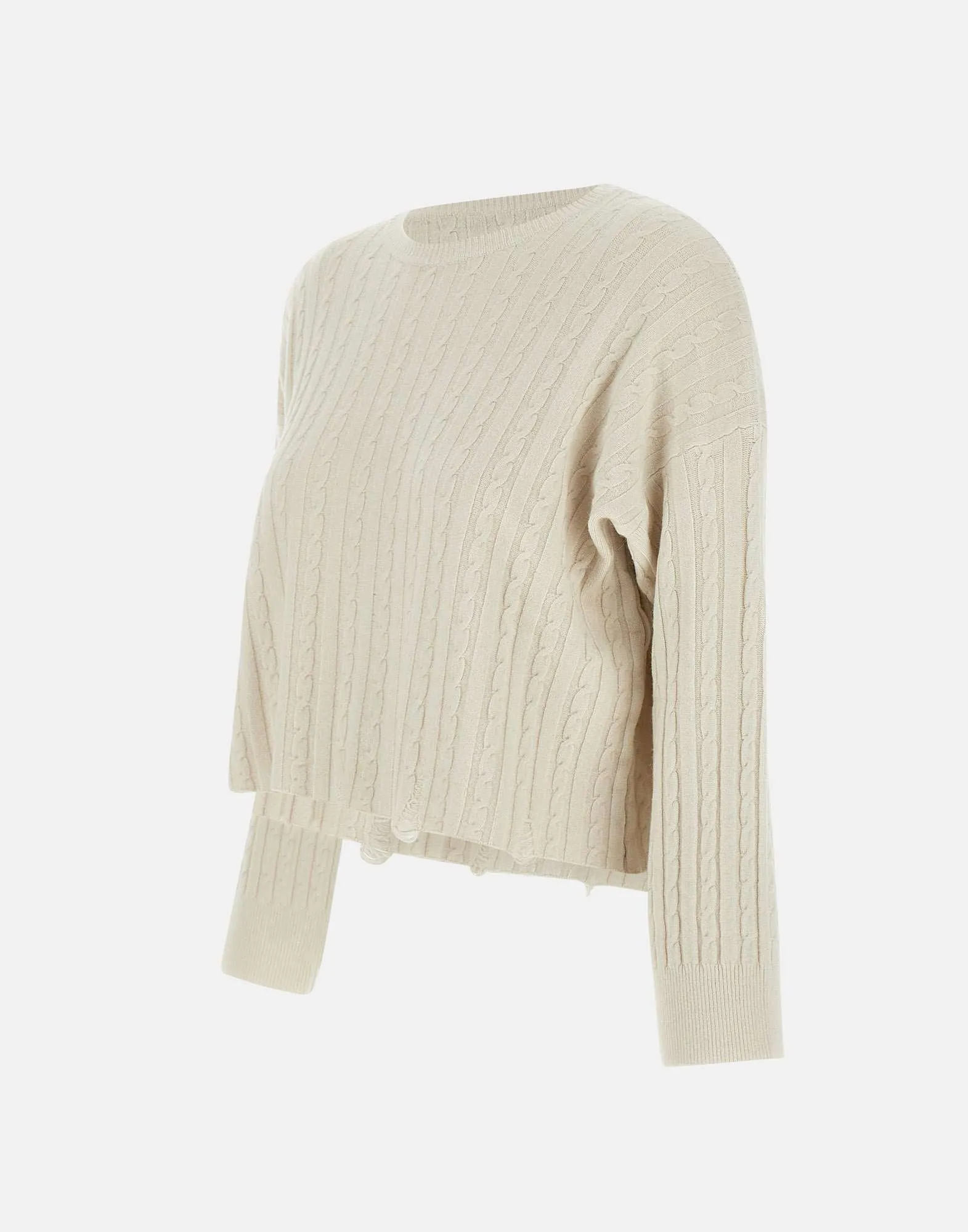 Ecrù Viscose Angora Sweater for Women