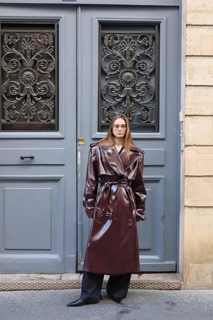 Hailey Trench in Burgundy