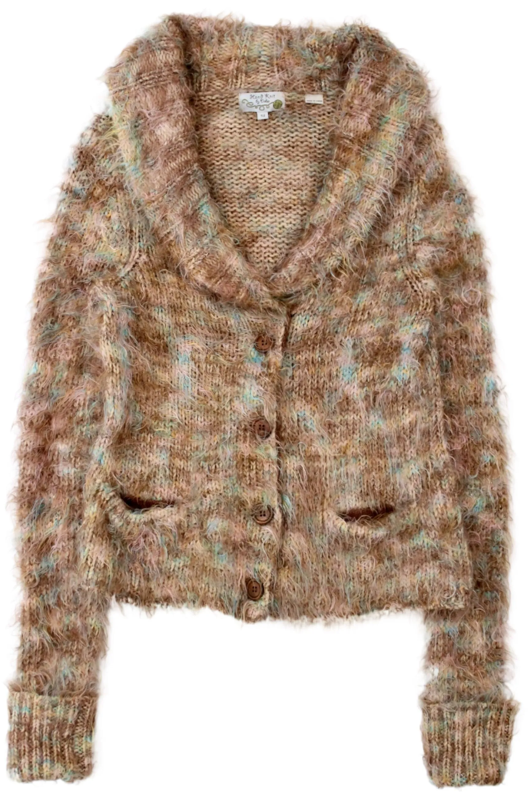 Hand Knit by Dollie - Fuzzy Cardigan