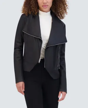 Hattie Asymmetrical Leather Jacket