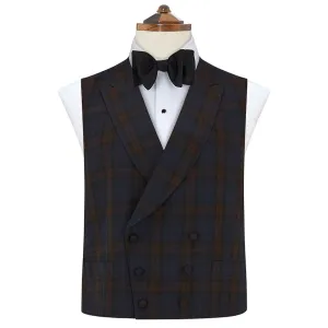 Hayward Navy and Red Tartan Wool Waistcoat