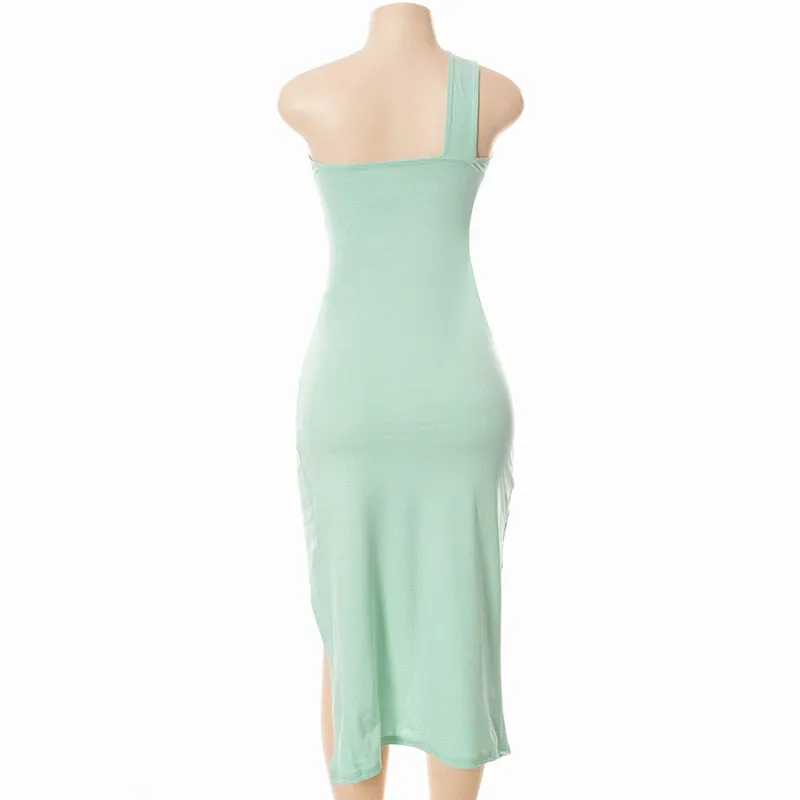 JuliaFashion - 2024 Sexy Cut Out Split Ruched Sleeveless Dresses