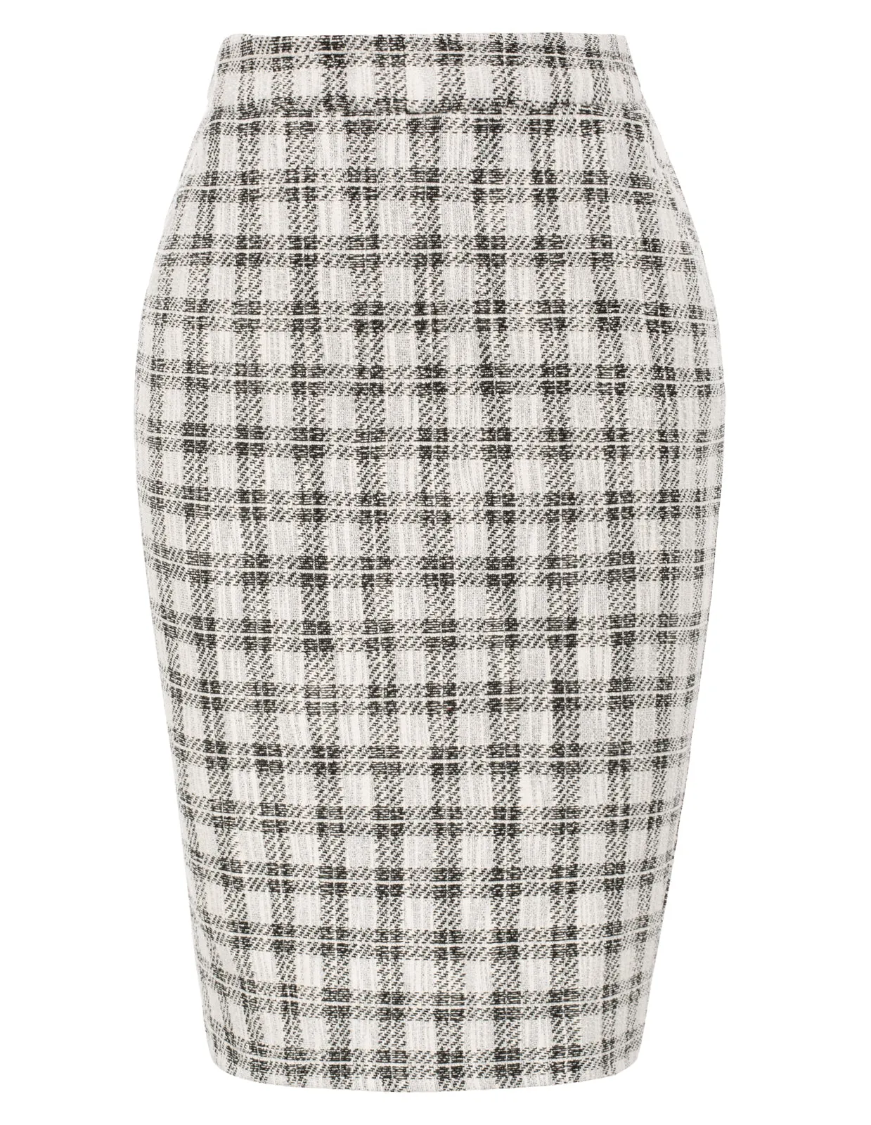 Knee-Length Pencil Skirt High Waist Back Split Hips-Wrapped Stretchy