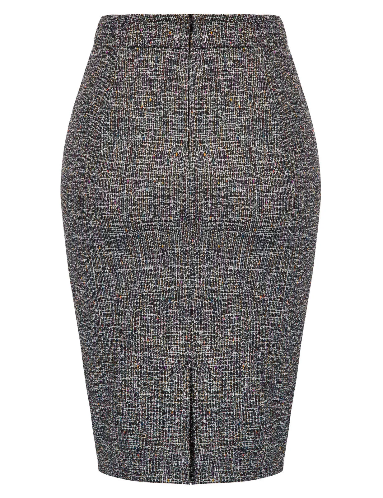 Knee-Length Pencil Skirt High Waist Back Split Hips-Wrapped Stretchy