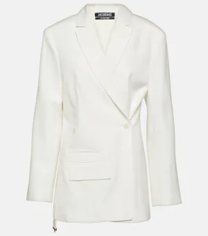 La veste tibau Jacquemus asymmetrical blazer, white