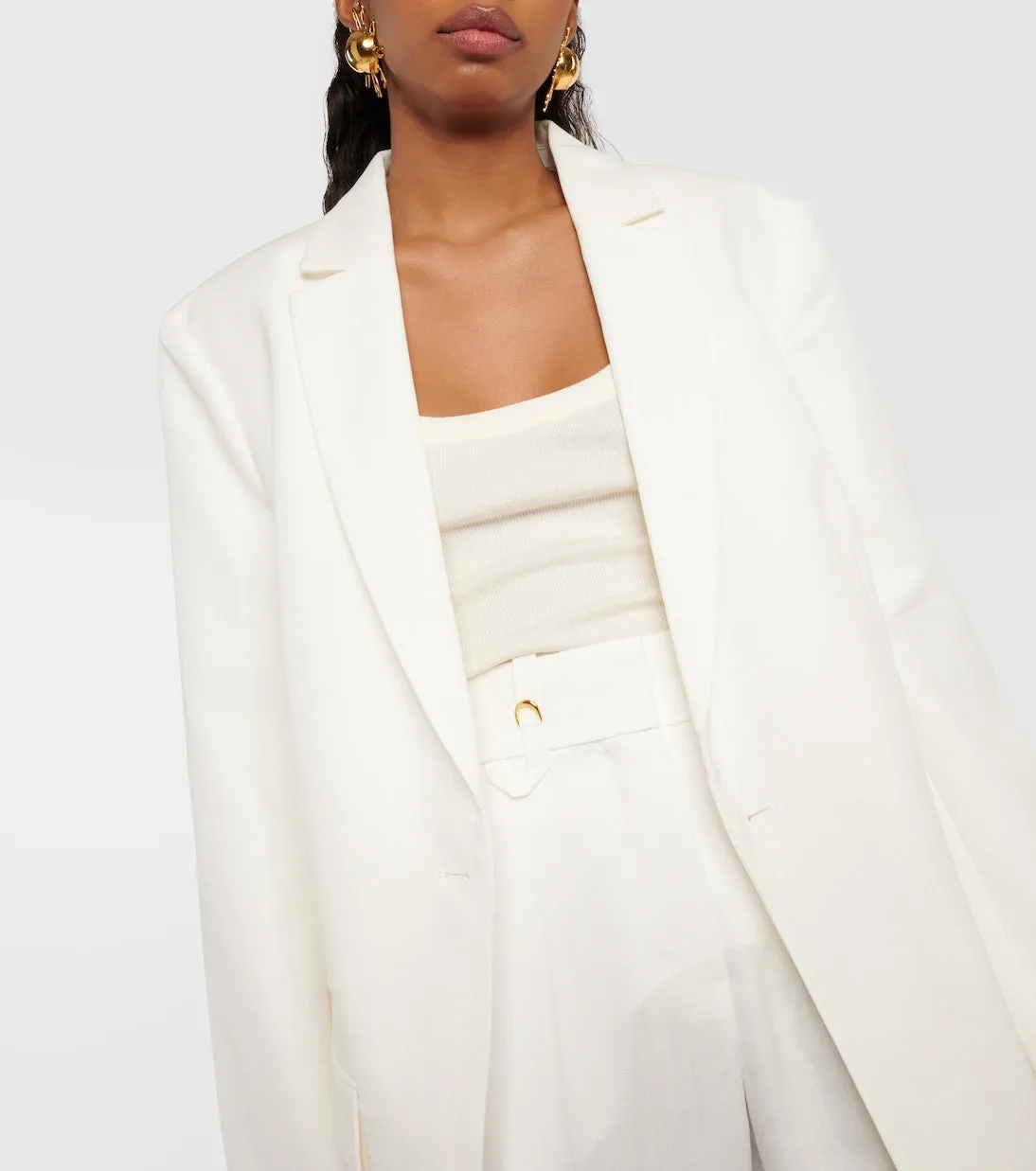 La veste tibau Jacquemus asymmetrical blazer, white