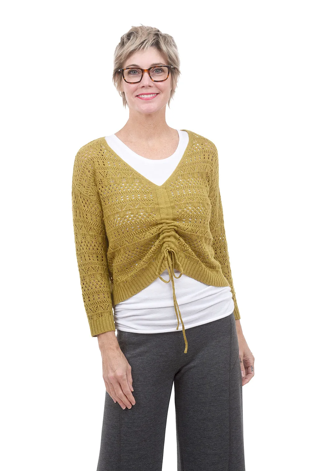 Lizzie Ruched Sweater, Ginger