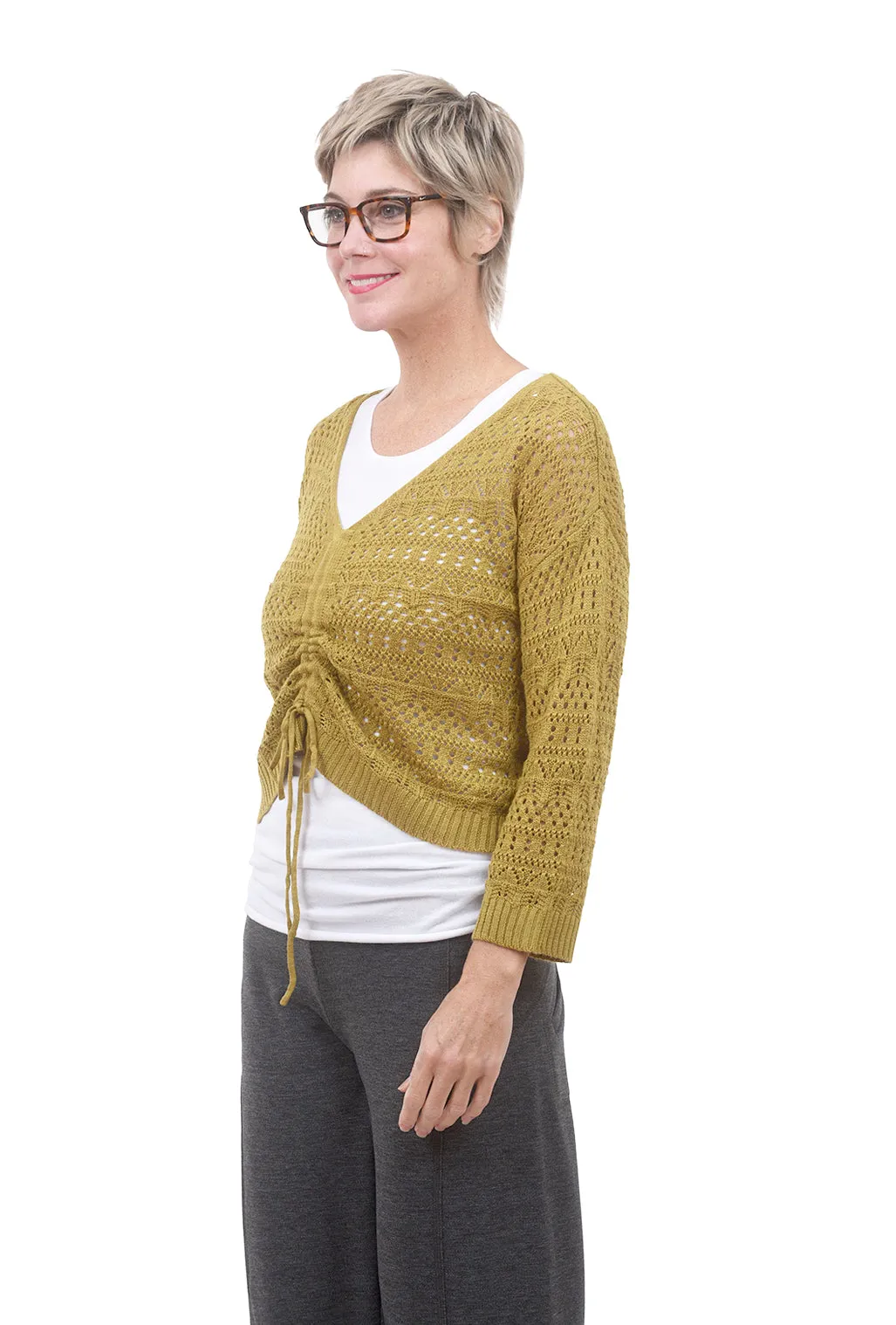 Lizzie Ruched Sweater, Ginger