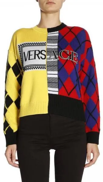 Logo Argyle Print Sweater