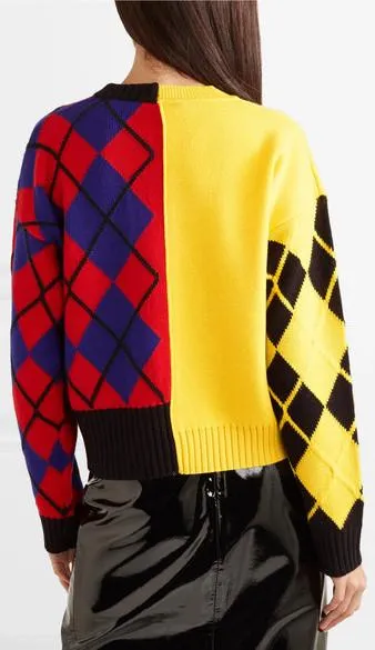 Logo Argyle Print Sweater