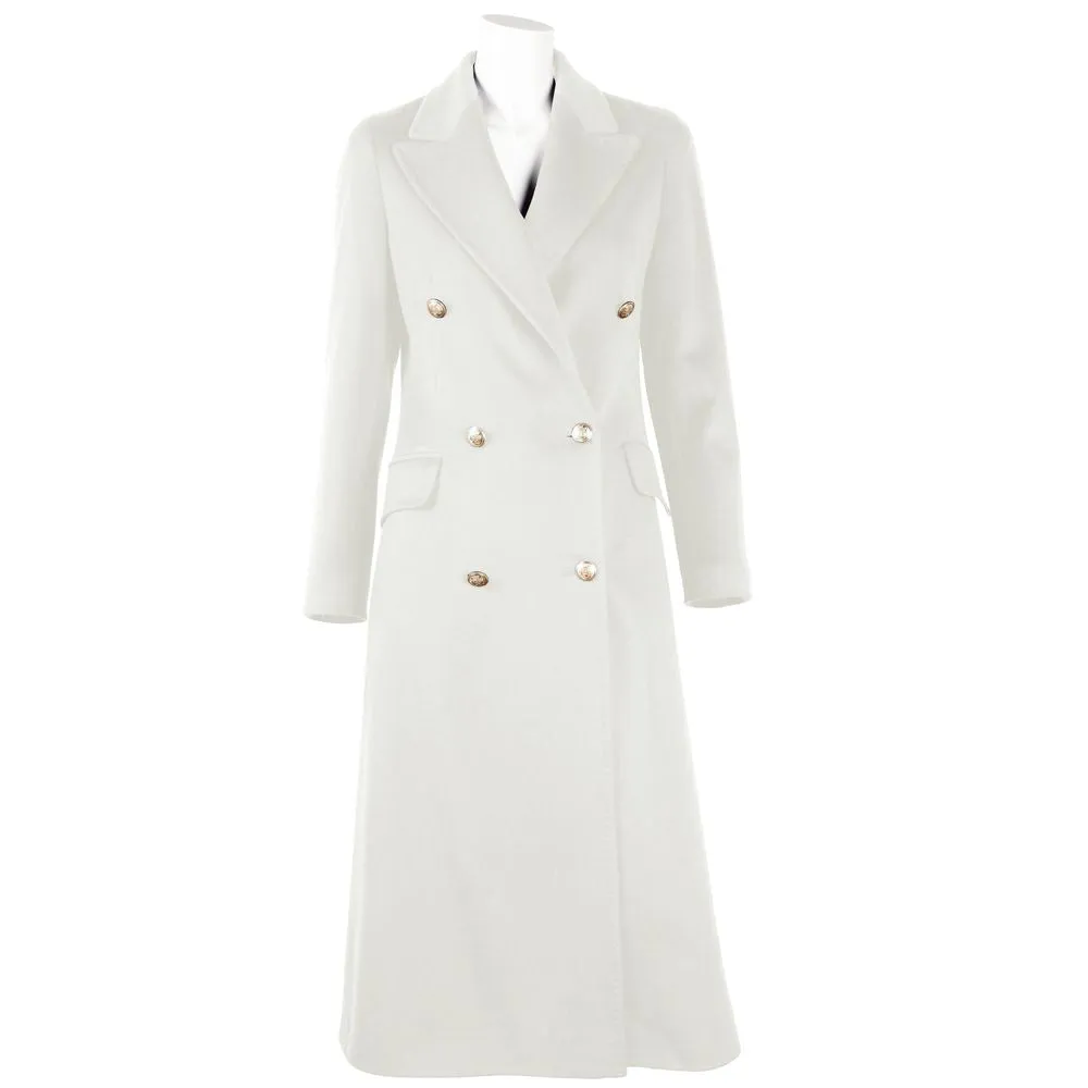 Made in Italy White Wool Vergine Jackets & Coat