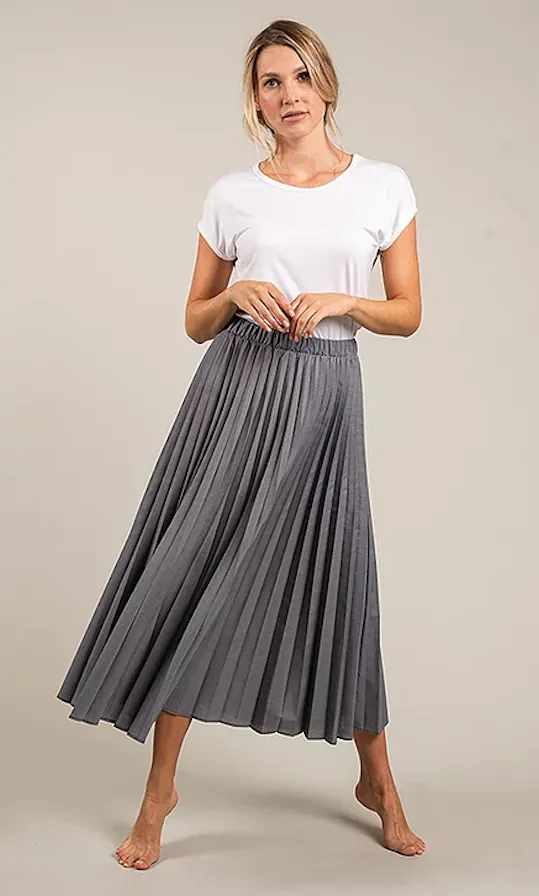 Midi Pleated Skirt - Cream