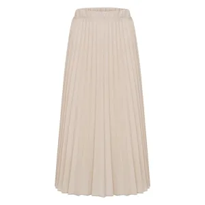 Midi Pleated Skirt - Cream