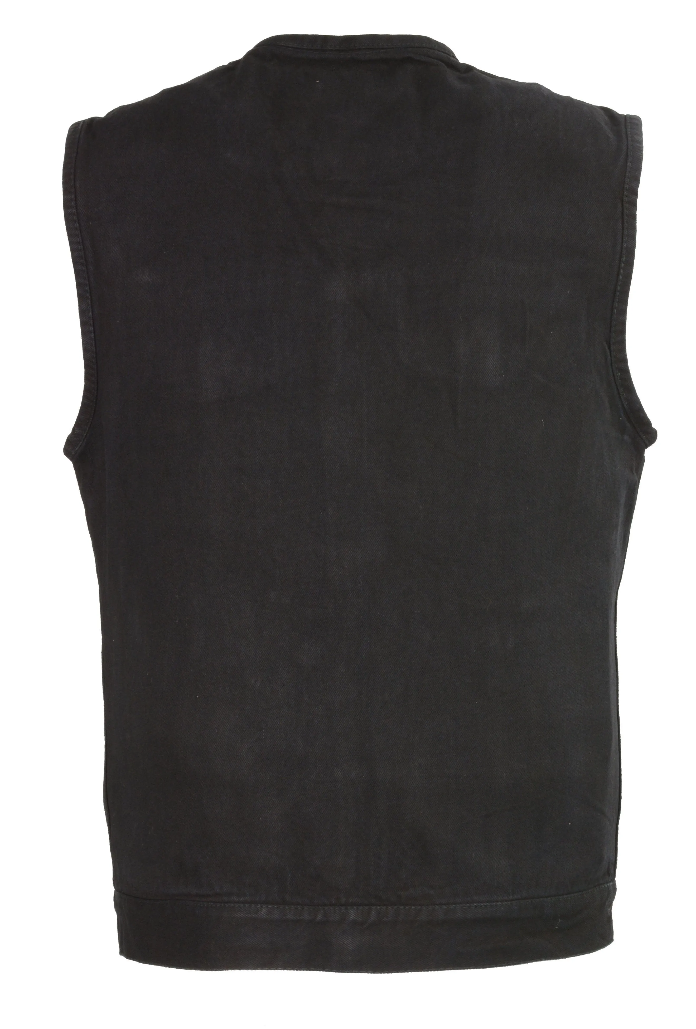 Milwaukee Performance Denim-DM1937-Men's Snap Front Black Denim Club Vest w/ Gun Pocket