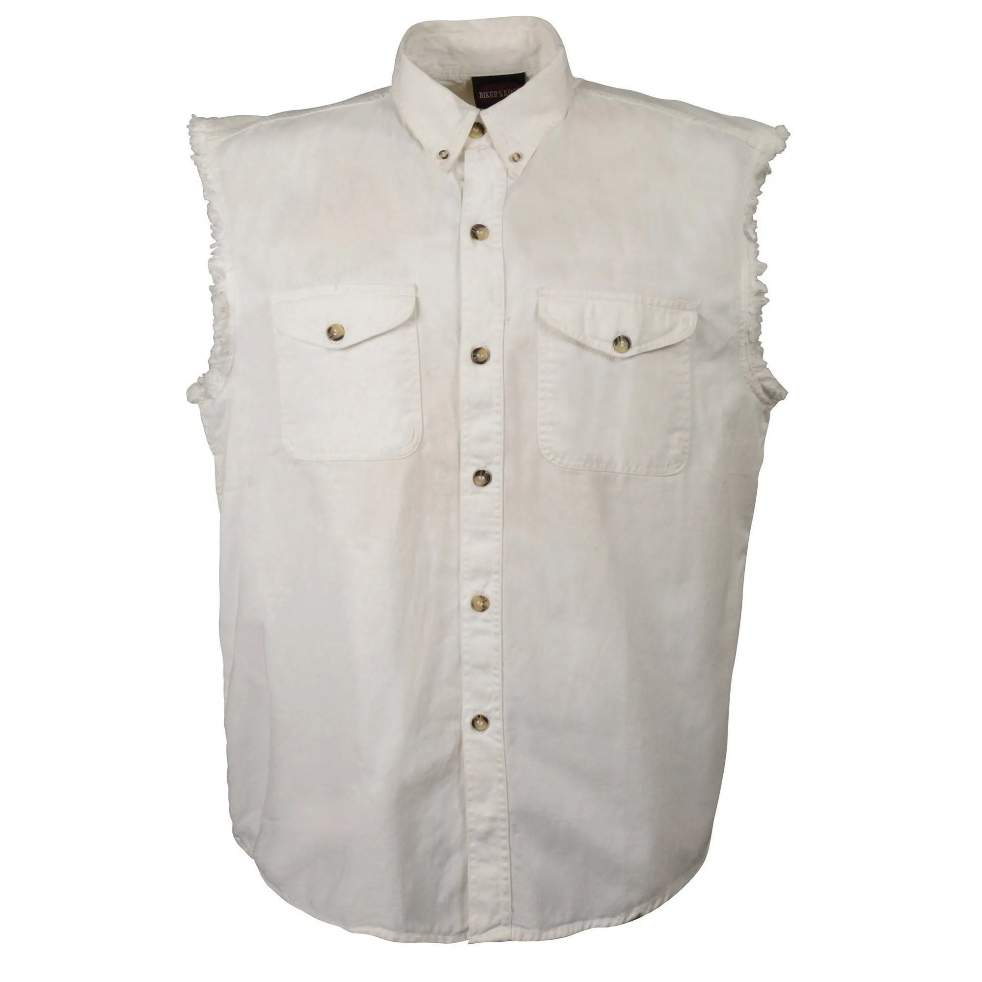 Milwaukee Performance Denim-DM4006-Men’s White Lightweight Sleeveless Denim Shirt