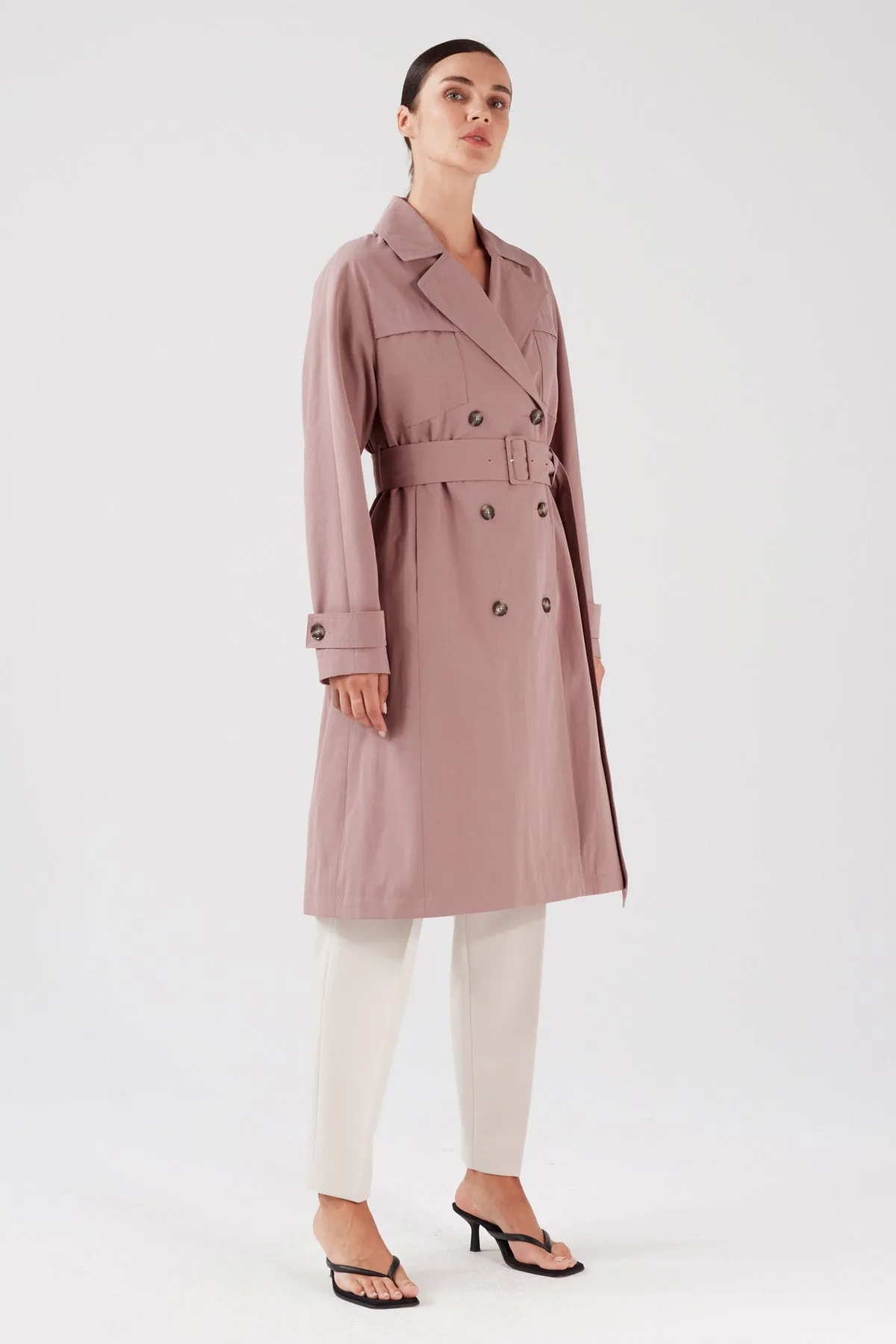 MODERN SOFT TRENCH COAT BLUSH