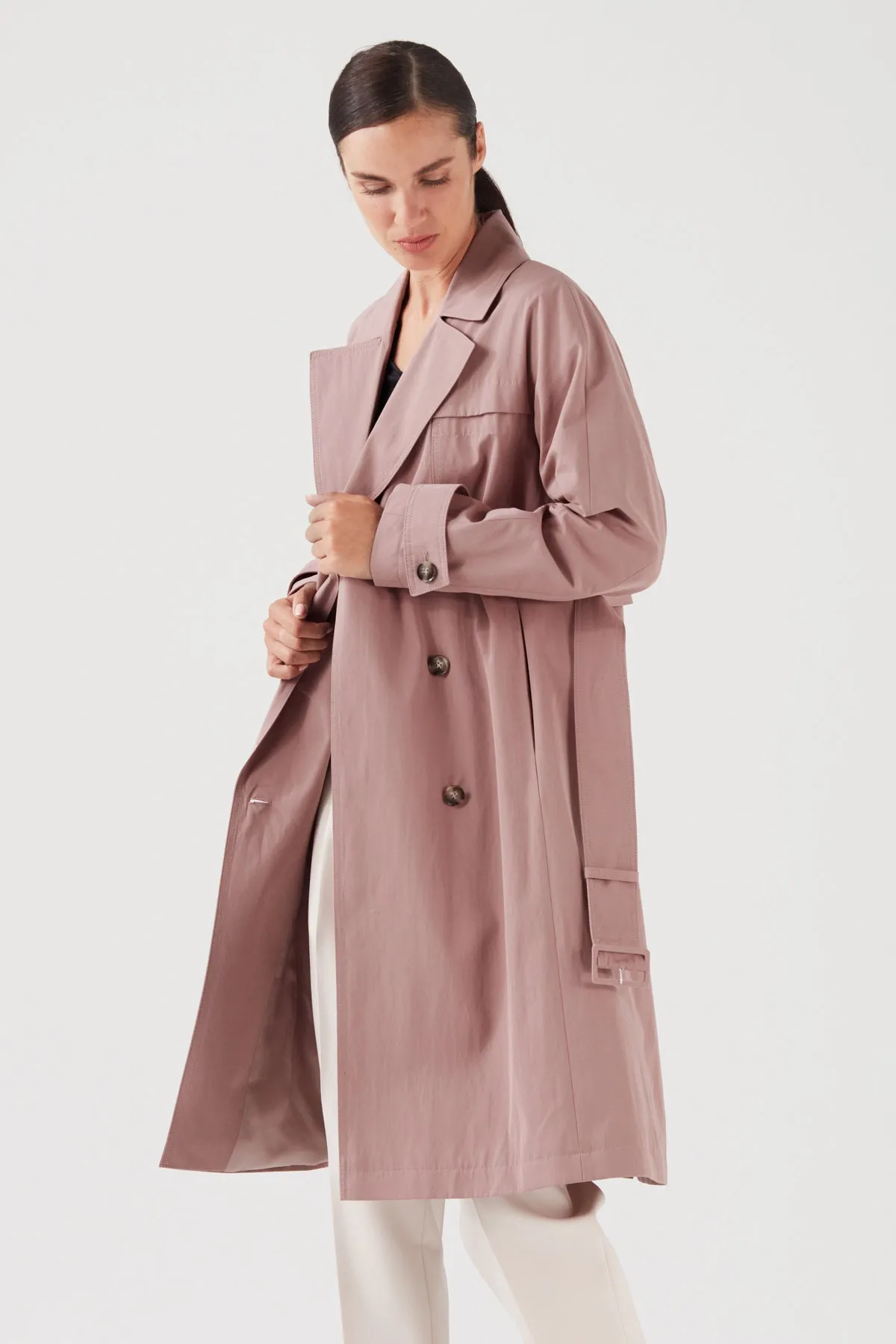 MODERN SOFT TRENCH COAT BLUSH