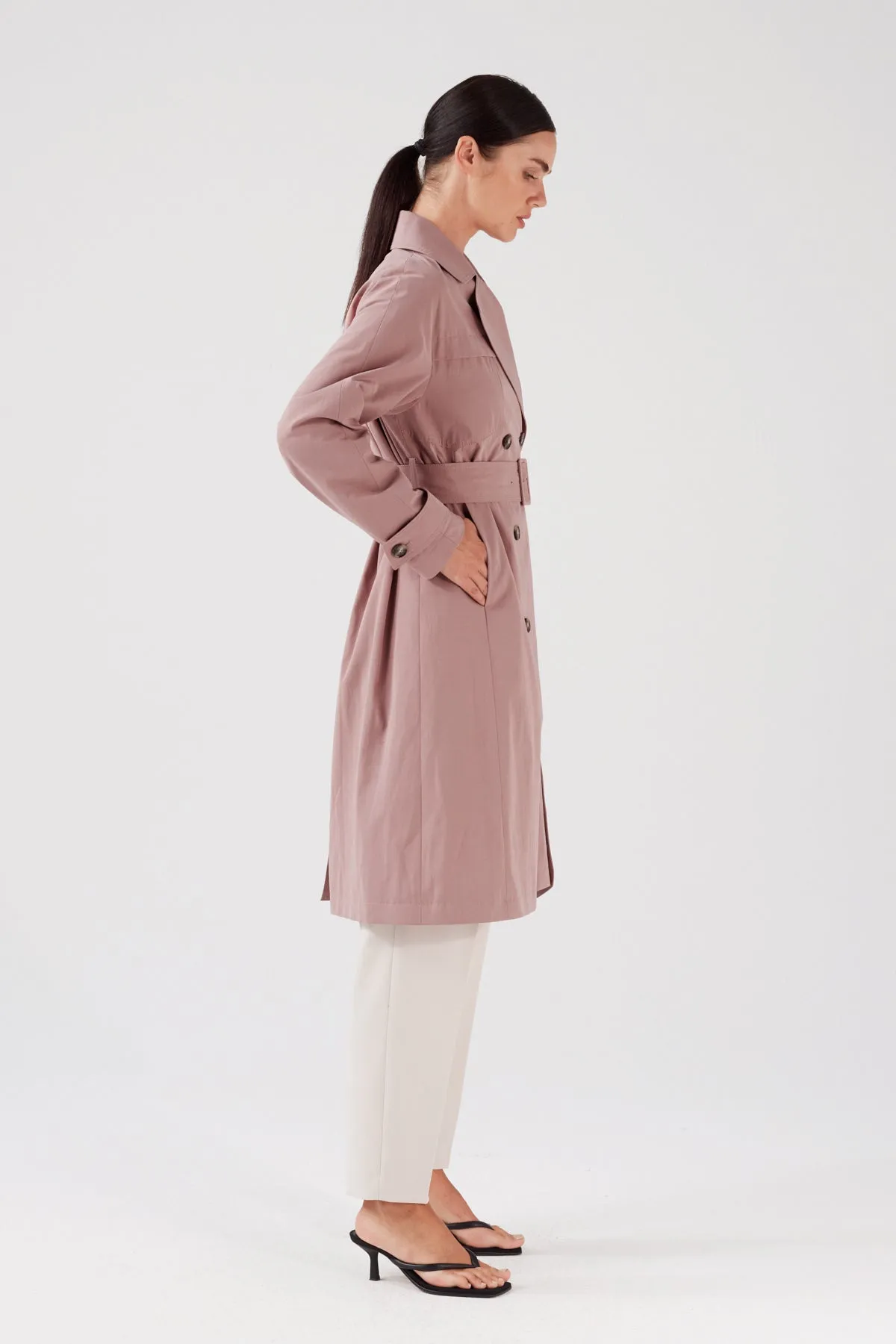 MODERN SOFT TRENCH COAT BLUSH