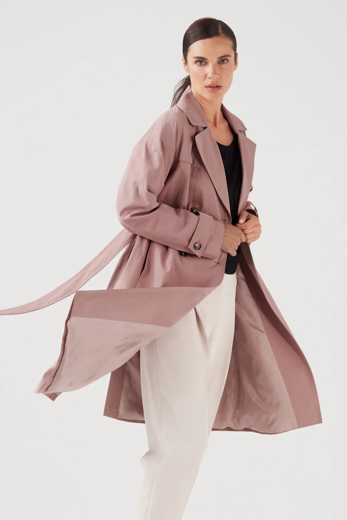 MODERN SOFT TRENCH COAT BLUSH