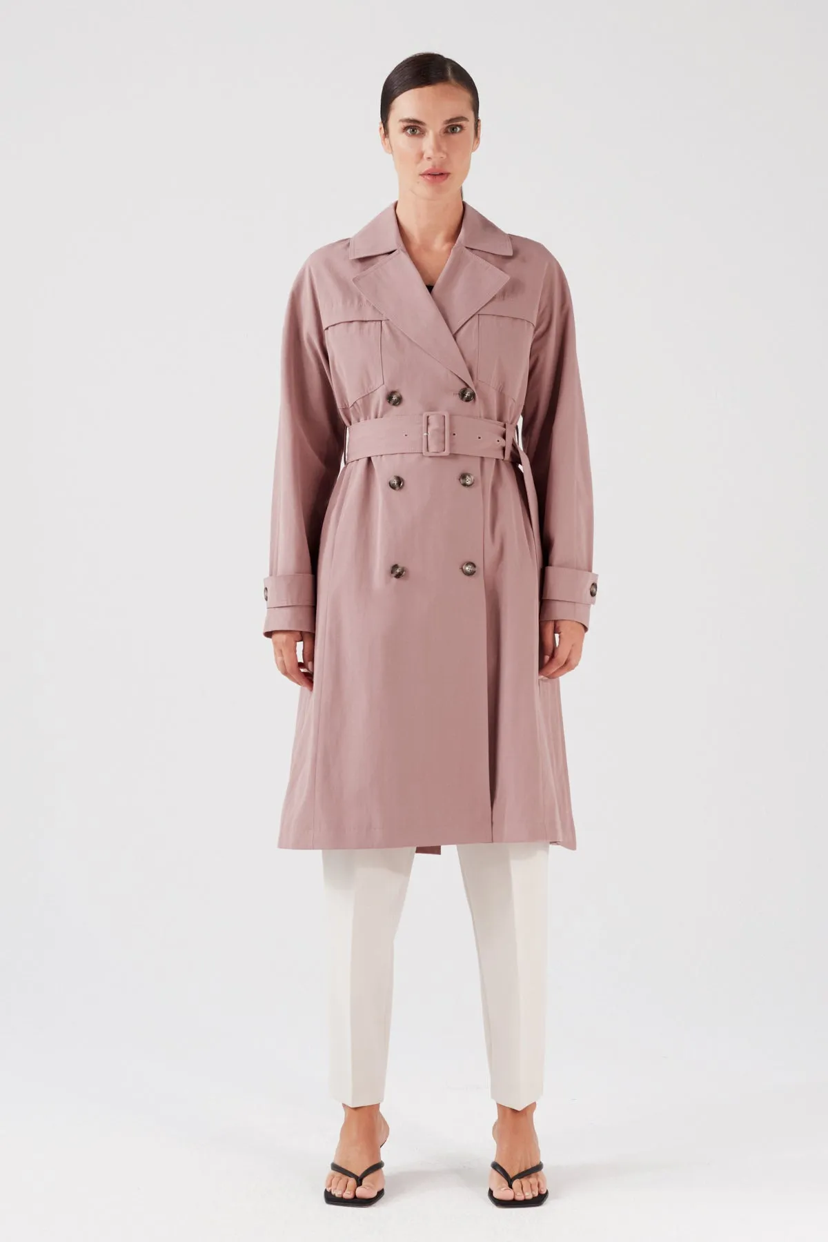 MODERN SOFT TRENCH COAT BLUSH