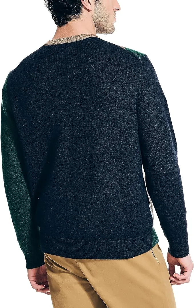 Nautica Men's Sustainably Crafted Argyle Crewneck Sweater