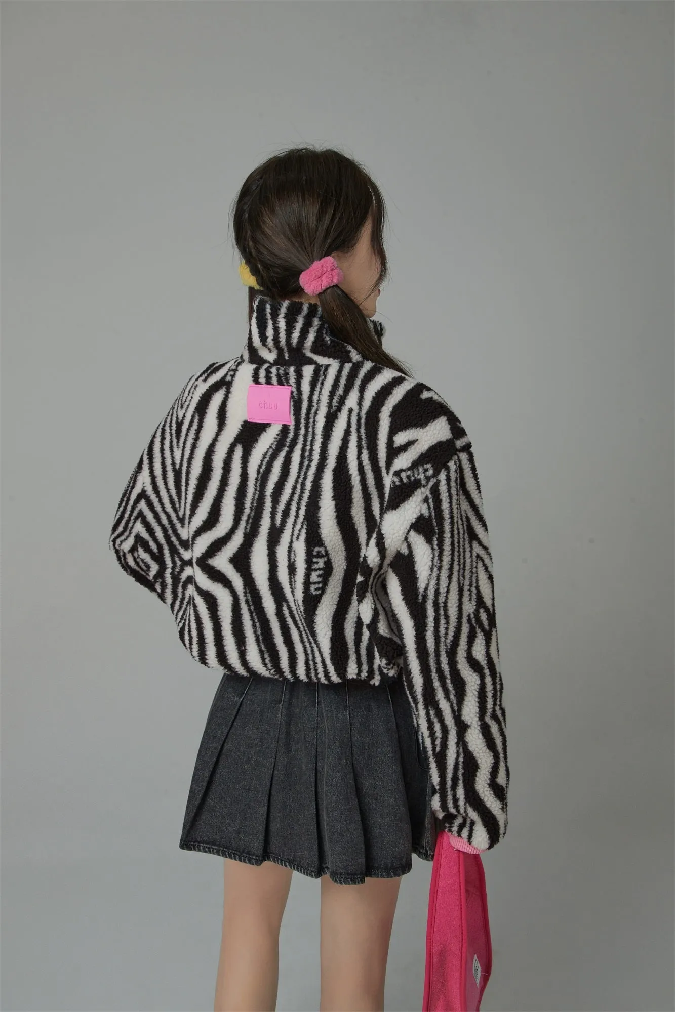 One In A Million Zebra Half Zip-Up Sweater