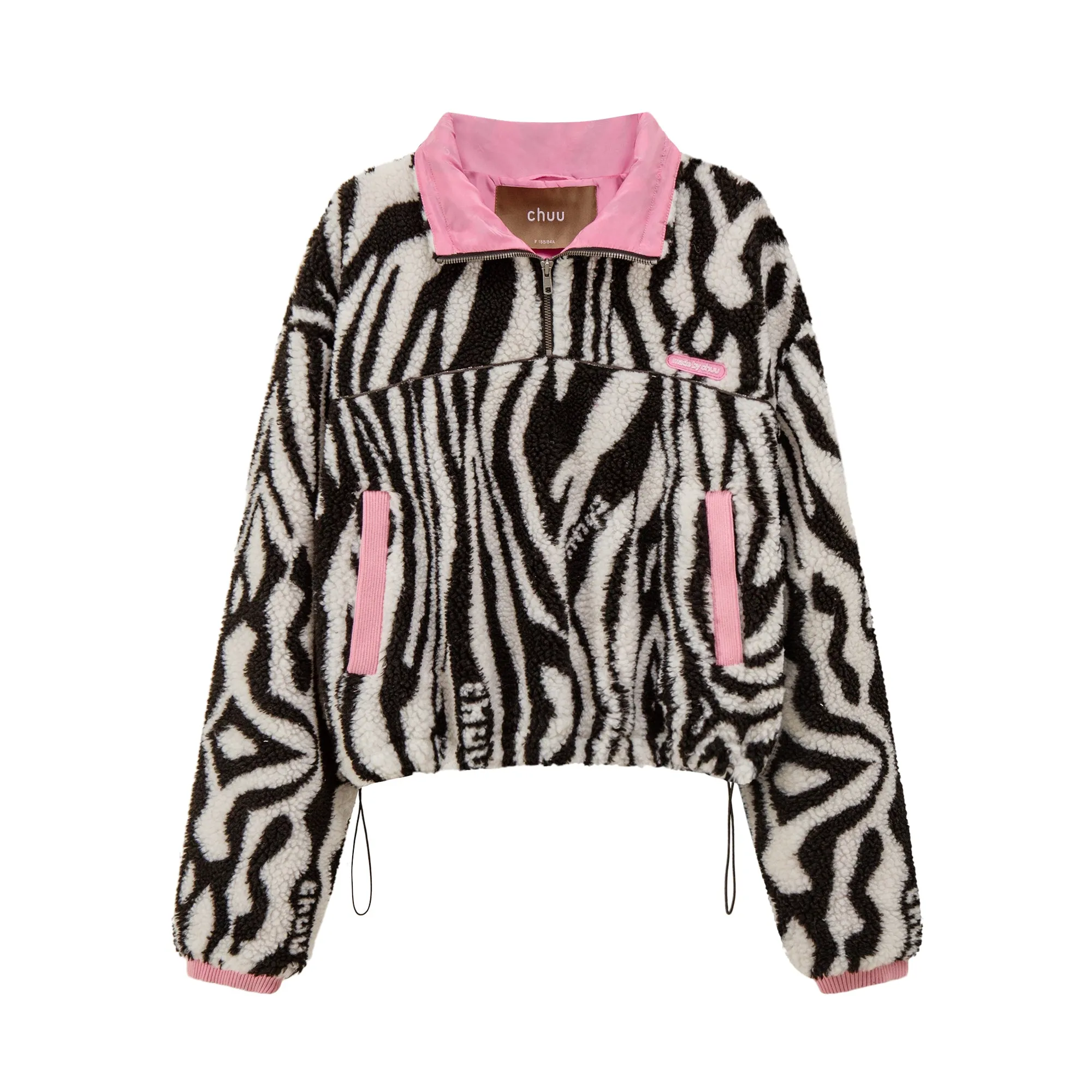 One In A Million Zebra Half Zip-Up Sweater