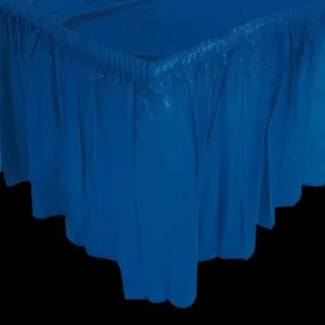 Pleated Navy Blue Table Skirt