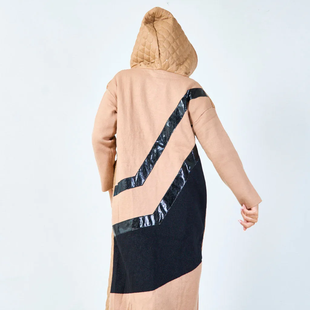 Quilted hooded longline vest wholesale