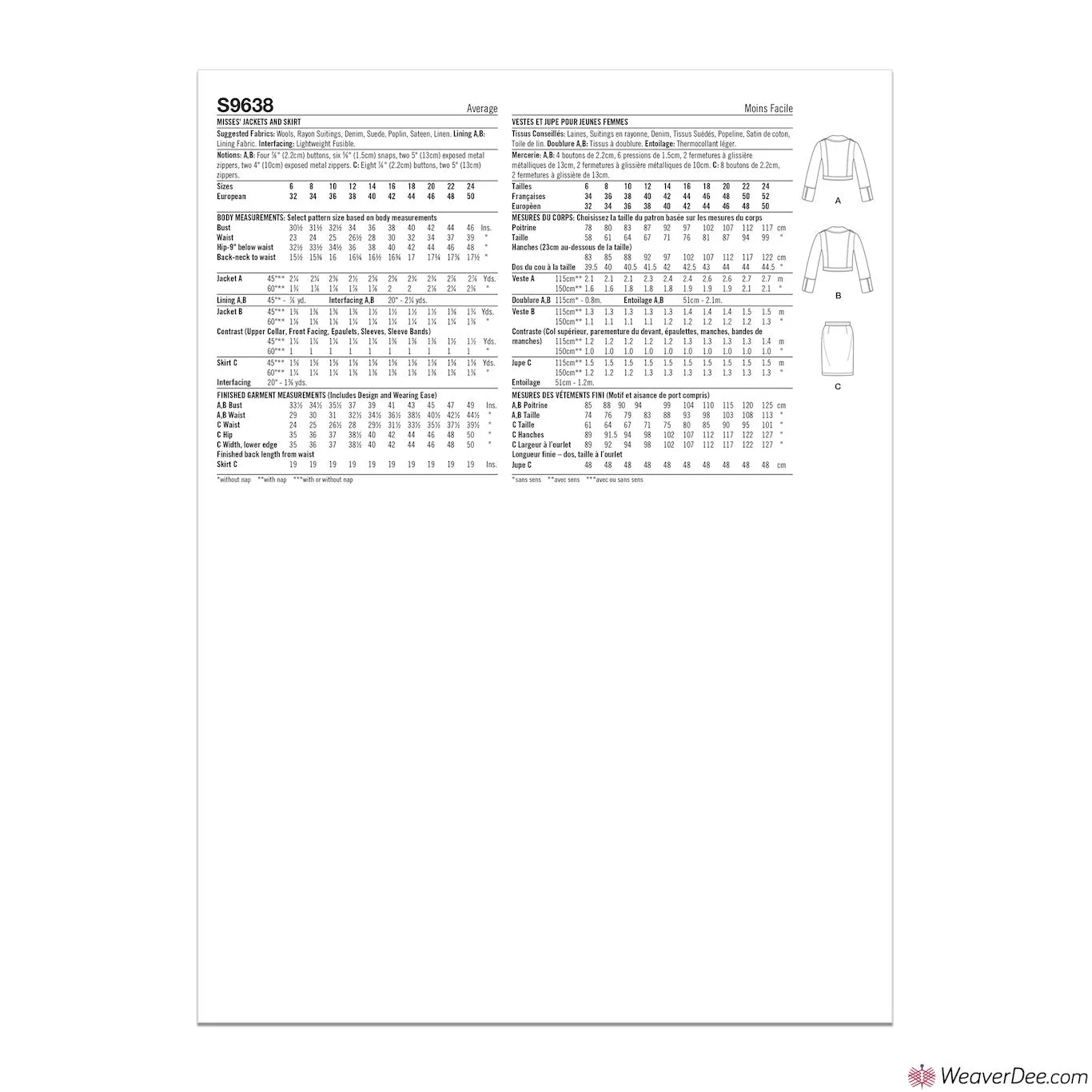 Simplicity Pattern S9638 Misses' Jackets & Skirt by Mimi G