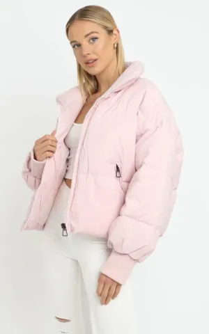 Solid Zip-Up Puffer Jacket