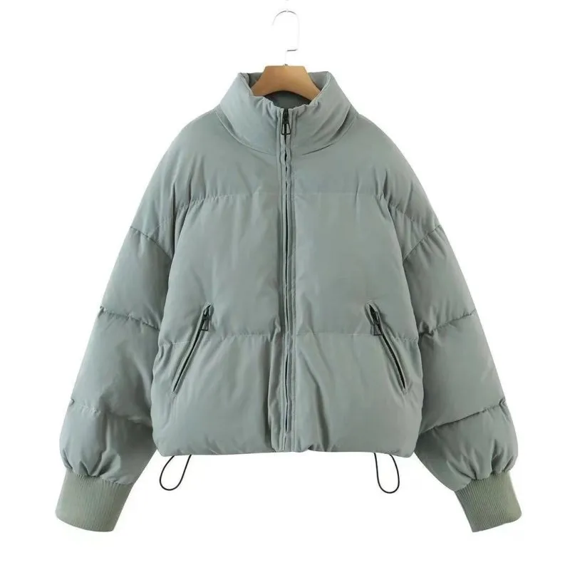 Solid Zip-Up Puffer Jacket