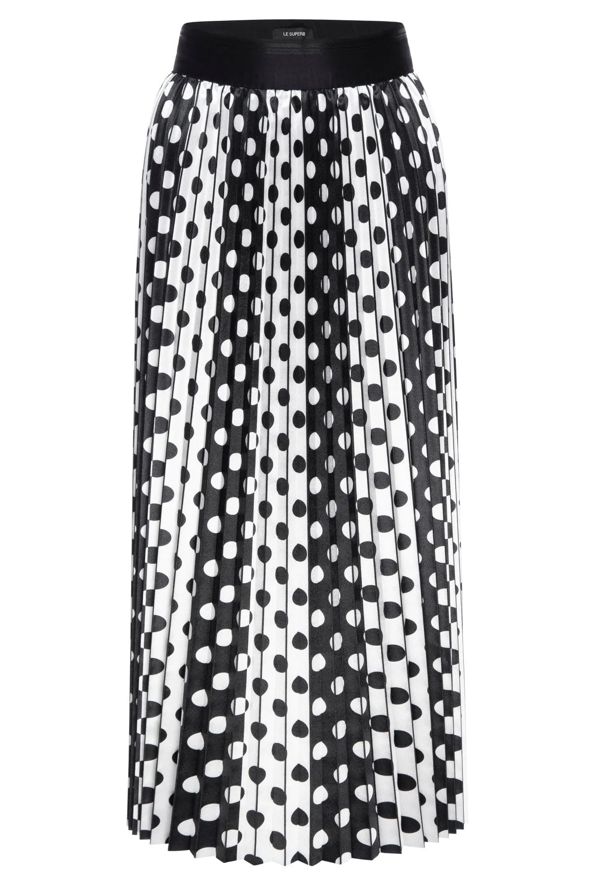 Stripish Dots Pleated Skirt